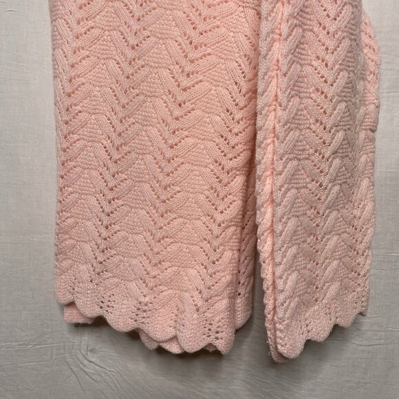 Vintage Cardigan Sweater Womens Size 40/42 M Italy Lace Knit Buttons Pink - Picture 8 of 10